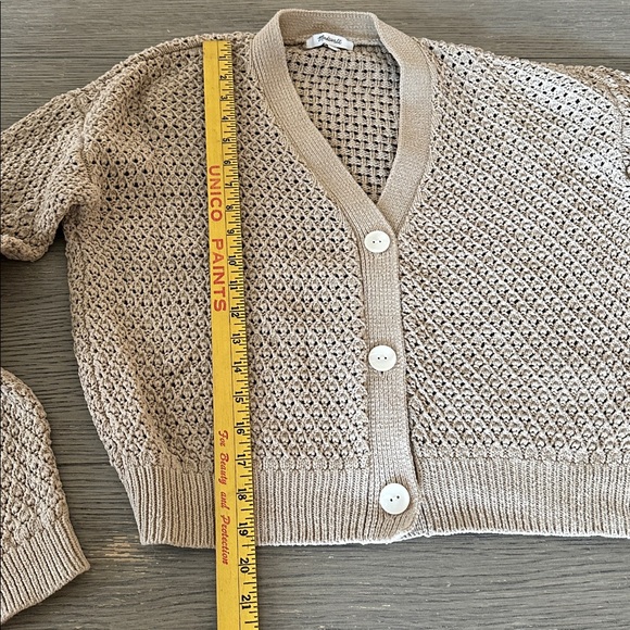 Madewell loose knot cardi in khaki size small - Picture 6 of 7